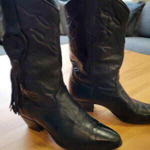 LAREDO, black leather cowboy boots, womens